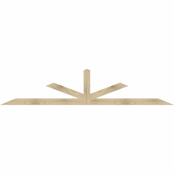 Ekena Millwork Saratoga Rough Sawn Timber Gable Bracket, Douglas Fir, 108"W x 22"H x 2"D x 4"F, 5/12 Pitch GBW108X22X0204SAR00RDF - main